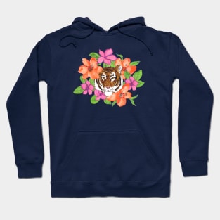 Floral Tiger Portrait Hoodie